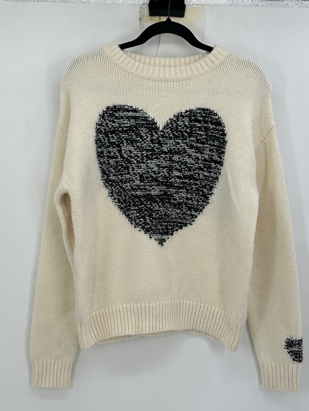 Sundance Heart Sweater Cream/Black Size Small